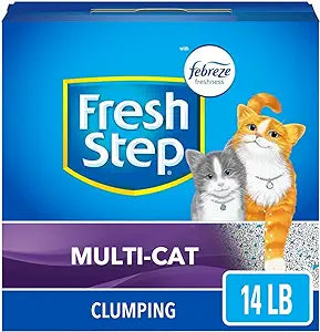 Fresh Step Clumping Cat Litter with Febreze, 14 lbs, Multi-Cat Odor Control