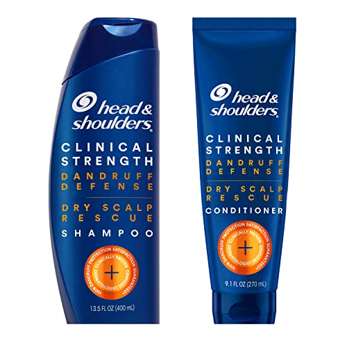 Head & Shoulders Dandruff Shampoo and Conditioner Set, Clinical Strength, Selenium Sulfide Formula, Dry Scalp Relief with Manuka Honey, Up to 100% Flake Protection, 13.5 & 9.1 Fl Oz, 2 Pack