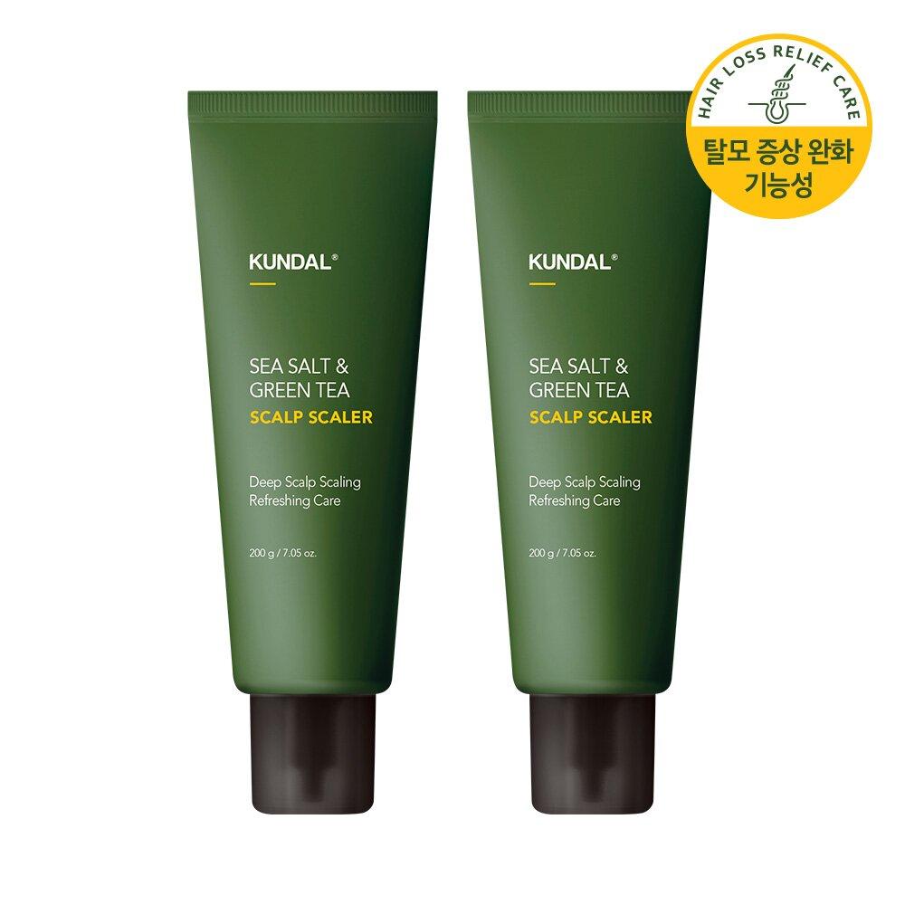 KUNDAL Sea Salt & Green Tea Scalp Scaler 200g 1+1 Special Set