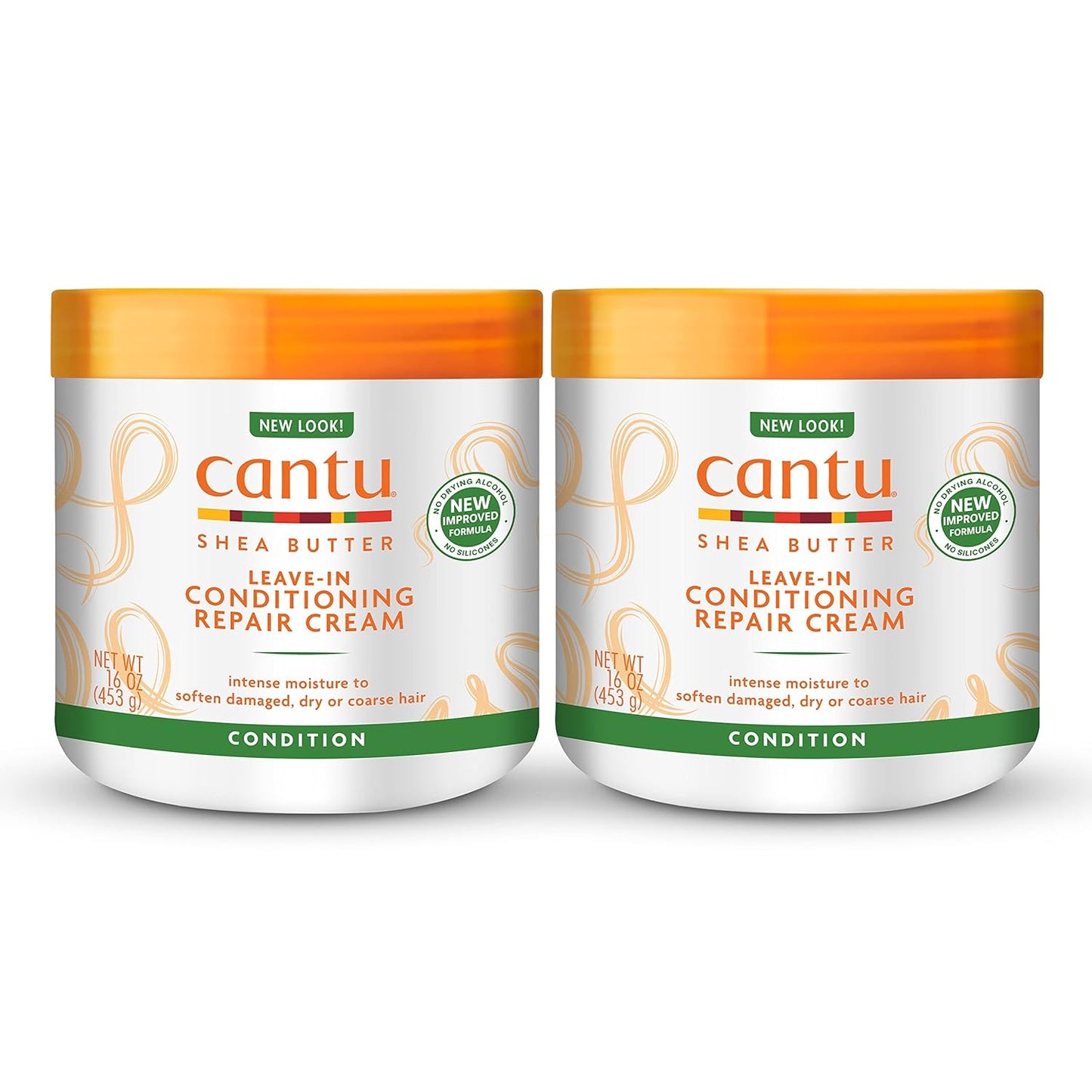 Cantu Leave-In Conditioning Repair Cream with Shea Butter, 16 oz (Pack of 2) (Packaging May Vary)