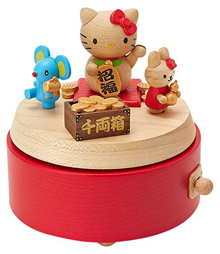 SANRIO Wooden Music Box Hello Kitty Lucky Charm