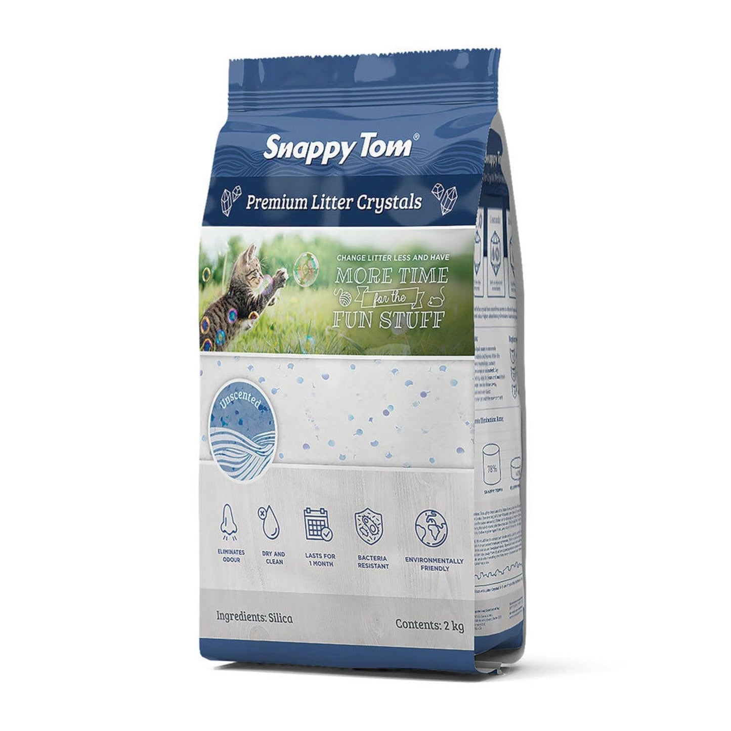 Snappy Tom Natural Unscented Non-Clumping Crystal Cat Litter