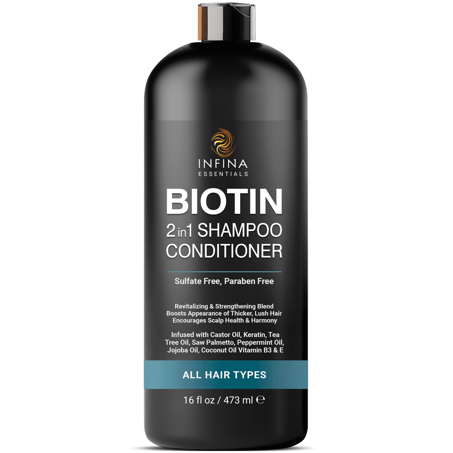 Biotin Shampoo and Conditioner 2 in 1 for Men & Women (16 fl oz)