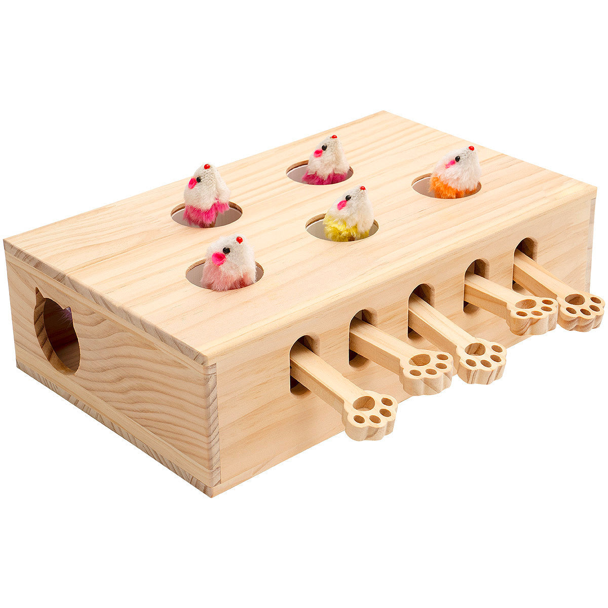 Cat Kitten Mice Toys Interactive Whack-a-mole Solid Wood for Indoor