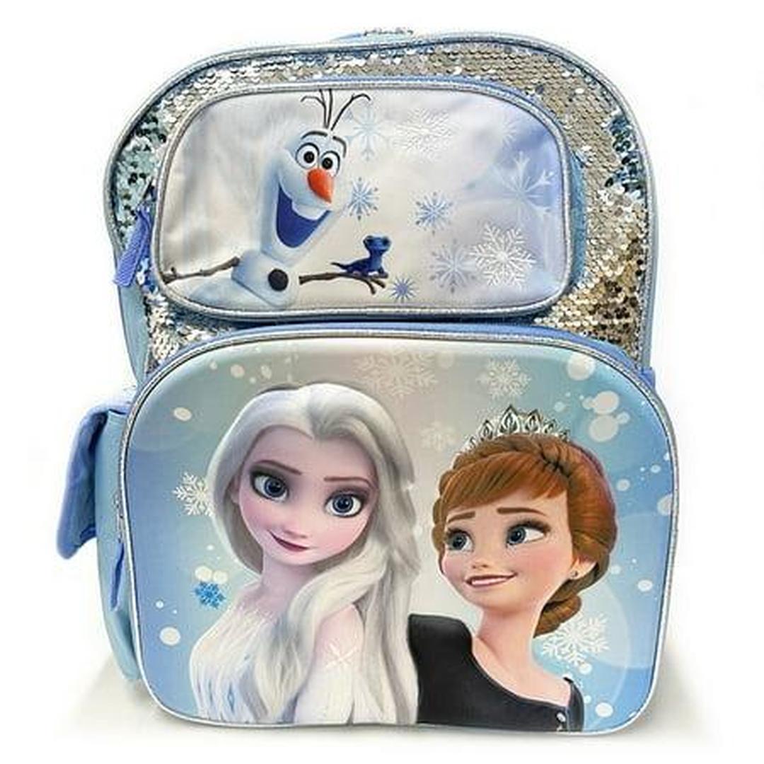 Frozen New 3D Molded Magic Sequins 16" Large Backpack