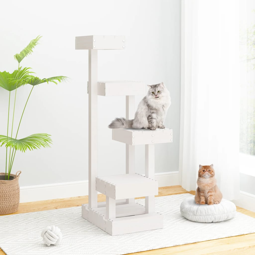 Cat Tree 17.9&quot;X19.3&quot;X40.6&quot; Solid Wood Pine