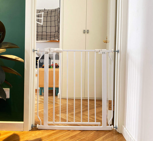 Easy Walk-Thru Safety Gate for Doorways and Stairways with Auto-Close/Hold-Open Features