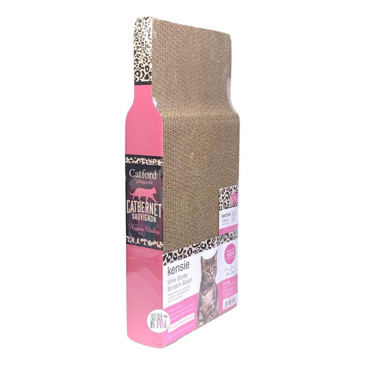 Kensie Catford Vineyards Catbernet Sauvignon Napaw Valley Pink Wine Bottle Cat Scratching Board w/Catnip