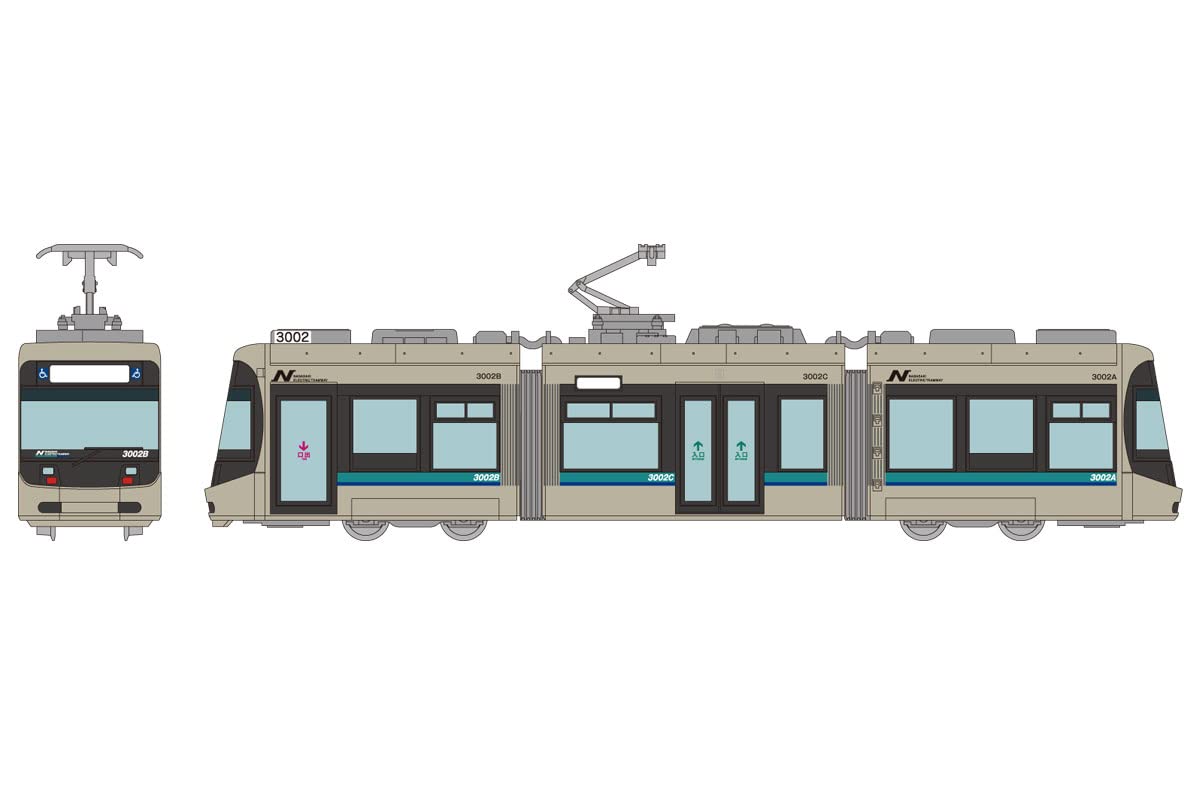 TOMYTEC - Nagasaki Electric Tramway Type 3000 No.3002 - N Scale