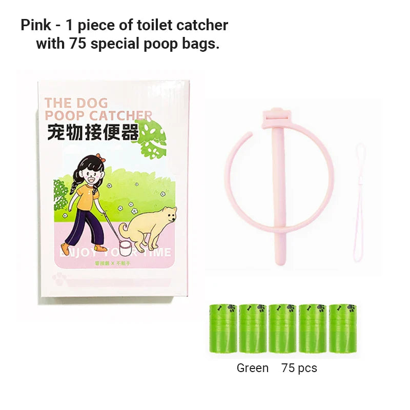 Pet Dog Poop Catcher with Bag Metal Foldable Long Handle Portable Lightweight No Touch Dog Pooper Collector Cleaner Tool Outdoor GROOMY