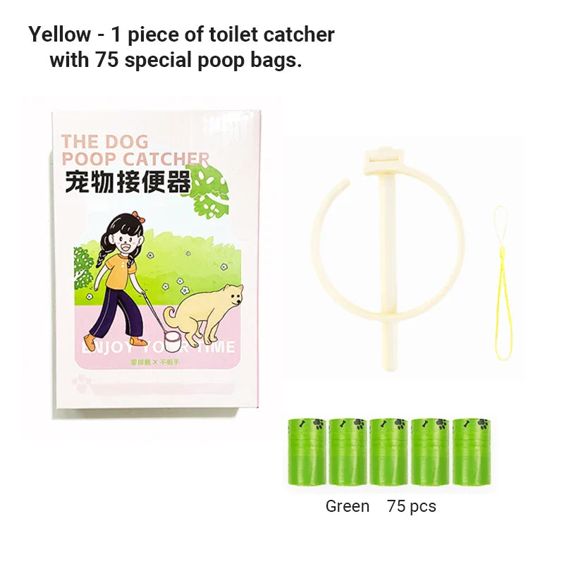 Pet Dog Poop Catcher with Bag Metal Foldable Long Handle Portable Lightweight No Touch Dog Pooper Collector Cleaner Tool Outdoor GROOMY