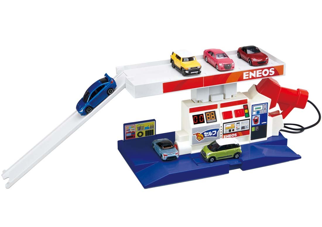 Takara Tomy Tomica World Job Experience Set Full of Sounds Gas Station Eneos (874379) Pvc Cars