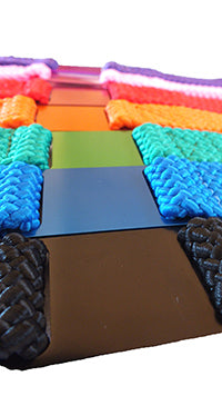 Mendota Doublebraided Coloured Tag Dog Collars -with matching coloured ID tag for engraving - Size 24in(61cm) - Made in the USA - Hot Pink