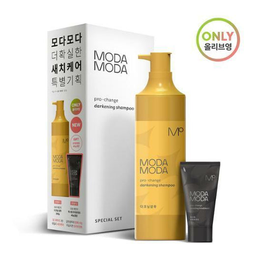 MODAMODA Pro Change Darkening Shampoo 300g+Boosting Treatment 40g Special Set