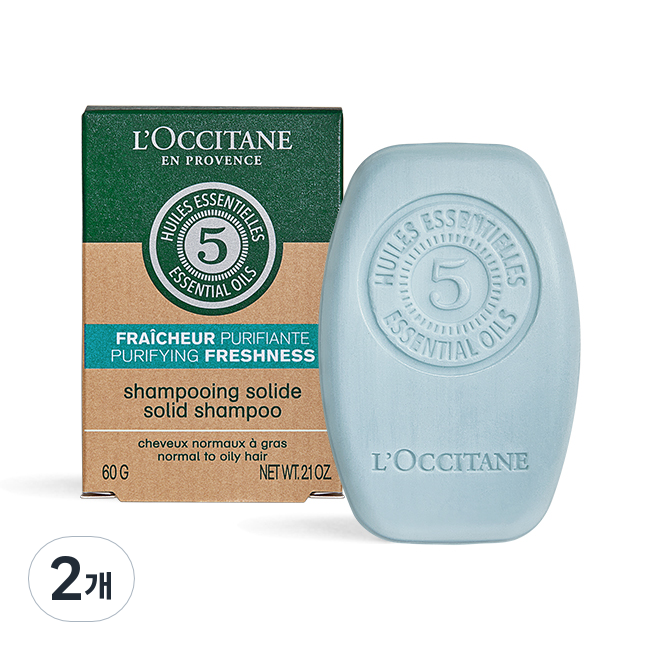 L'Occitane Purifying Freshness Solid Shampoo, 60g, 1ea