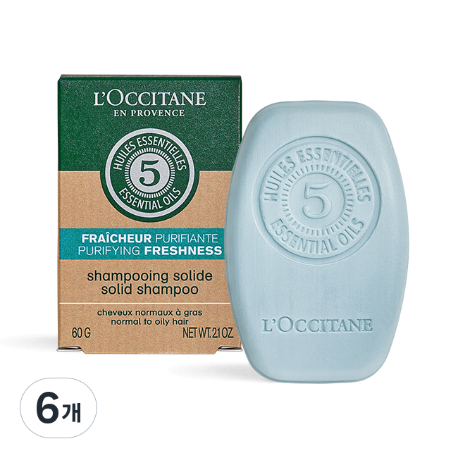 L'Occitane Purifying Freshness Solid Shampoo, 60g, 1ea