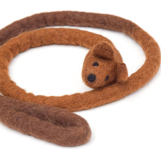 Felt Mouse Teaser Cat Toy - Brown