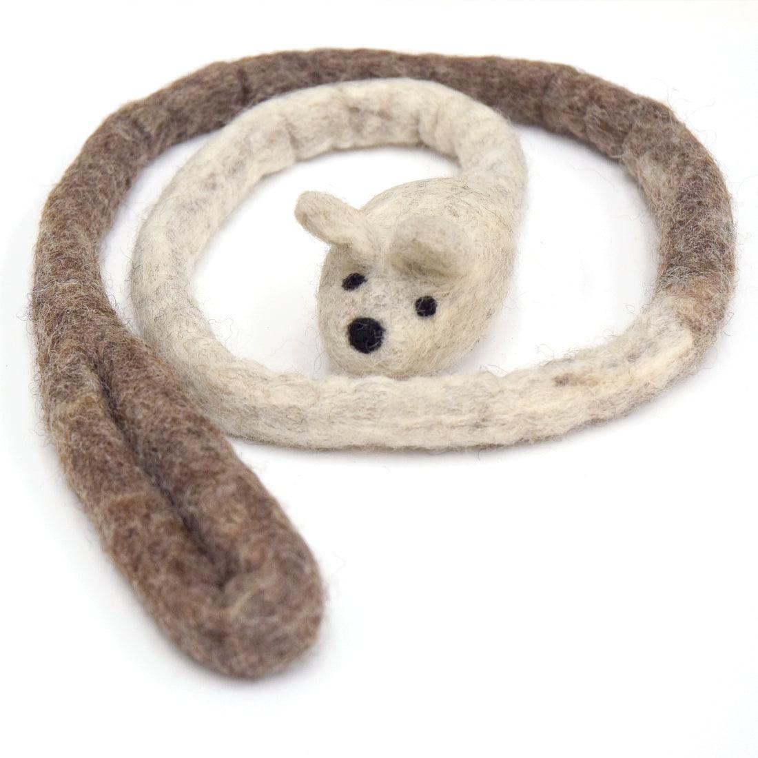 Felt Mouse Teaser Cat Toy - Grey