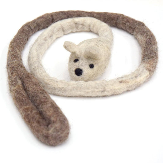 Felt Mouse Teaser Cat Toy - Grey